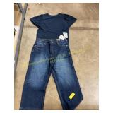 Blouse top Sz L & Dark wash jeans sz 14