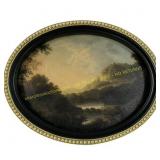 Gold Metro Beaded Oval Framed Wall Art, 14x11