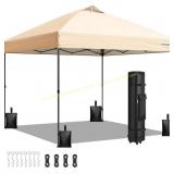 VIVOHOME 8x8ft Pop Up Canopy Tent Beige