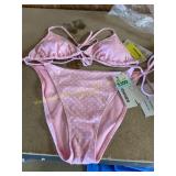 Polka dot bikini set Top Sz M & bottoms Sz L