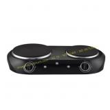 Mainstays Double Burner 1800 W Cooktop, Black