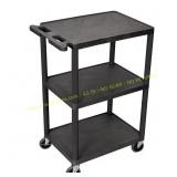 HE 24 in. 3-Shelf Utility Cart in Black