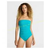 S Time and Tru Ribbed Bandeau Swimsuit