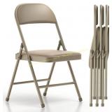 Nazhura 4 Pack Folding Chairs with Cushions