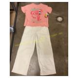 Cherry coke shirt sz XL & White Jeans Sz 14