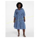 2X Terra & Sky Plus Midi Peasant Dress