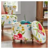 The Pioneer Woman Vintage Floral Ottoman White