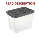 Sterilite 30 qt Clear/Gray Box Stackable 18 count