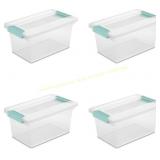 Damaged Sterilite Clip Box, 4-Pack Clear Lid