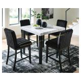 Mervannie Black/Gray Counter Height Dining Table
