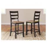 Gesthaven Dark/Light Brown Wood Counter Stool
