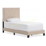 Linen Twin Upholstered Bed