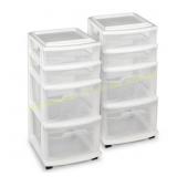 Homz 4-Drawer Storage Tower (Wheels) Black
