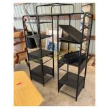 Black metal shelf unit