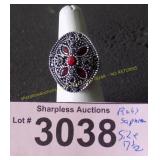 Simulated ruby and sapphire  ring size 7 1/2