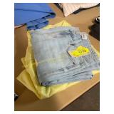 Xs yellow crop button & size 2 shirt jeans
