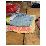 S denim shorts & S shirt