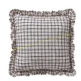 My Texas House Ivory/Brown Ruffle Pillow