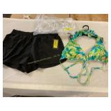 Black Workout Shorts Sz L & Bikini top Sz XL