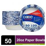 3 Dixie Ultra Disposable Paper Bowls, 20 oz, 50