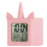 Your Zone LED Glitter Pink Unicorn Alarm Clock