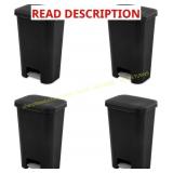 4ct (LIDS MISSING) Sterilite 11.9 Gal StepOn Waste