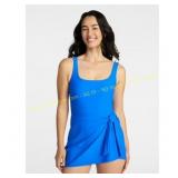 Time and Tru Wrap Swim Dress, Women s Sz S