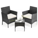 DUMOS 3-Piece Patio Set: All-Weather Black