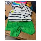 L Striped dress & L green shirt