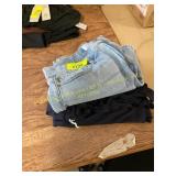 Size 8 Jean shorts & L black midi dress