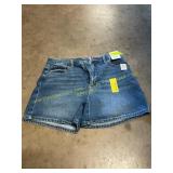 High Rise Shorts, Inseam M, blue striped skirt M
