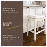 Maven Lane Adrien Backless Stool, White Oak