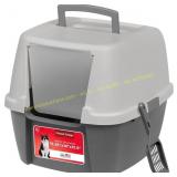 IRIS USA Large Front-Door Cat Litter Box, Gray