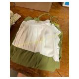 XXS white skirt & XS green knit dress