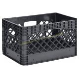 24QT Heavy Duty Plastic Milk Crate, Stackable