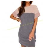 Fantaslook Color Block Dress with Pockets Sz M