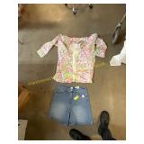 Size XL button shirt size 16 Jean shorts