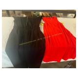 XS Red Dress + Black Jumpsuit