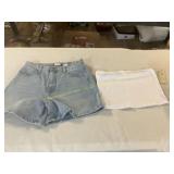 Size 8 Shorts + White M Crop Top