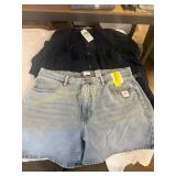 Size 16 Shorts + XL Blue Blouse