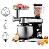 Black 6.3Qt 6-in-1 Stand Mixer with Grinder