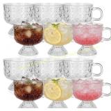 Vintage Glass Coffee Mugs, 8 oz (12 Pack)