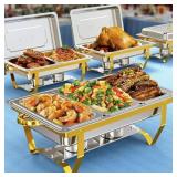 Chafing Dishes Buffet Set, 4 Pack, 9.5QT