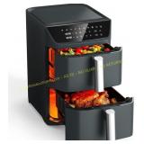 Dual Basket Air Fryer, 12.6QT, 10-in-1, Black
