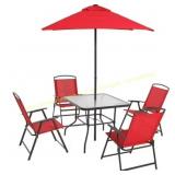 Mainstays Albany Lane Outdoor Dining Set, Red