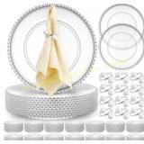 Tioncy 50 Clear Charger Plates 13'