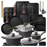 Kikcoin Pots and Pans Set Non-Stick 31-Piece