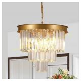 AXILIXI Gold Crystal Chandeliers 16  Flush Mt