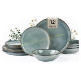 AmorArc Ceramic Dinnerware Set, 12pc,4serv
