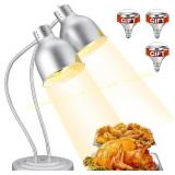 Food Heat Lamp: 2-Head, 32', Silver